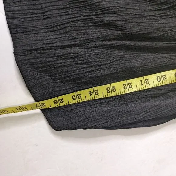 NEW MM LaFleur Valerie Wrap Top 1X Pleated Jersey Crepe Black Cap Sleeve - Picture 10 of 13